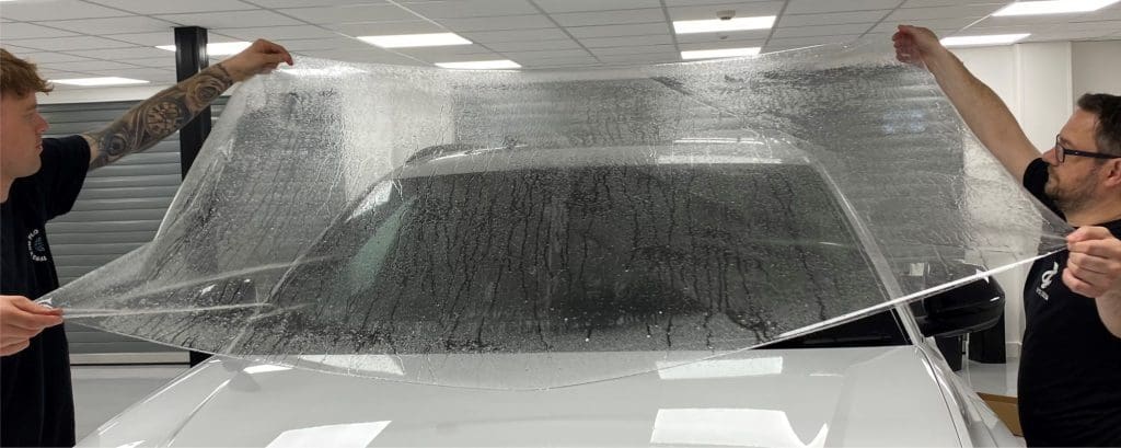 Windscreen Film Protection being applied